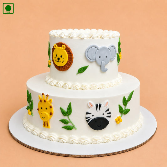 Two Tier Safari kids Cake – Gurgaon, Delhi & Noida