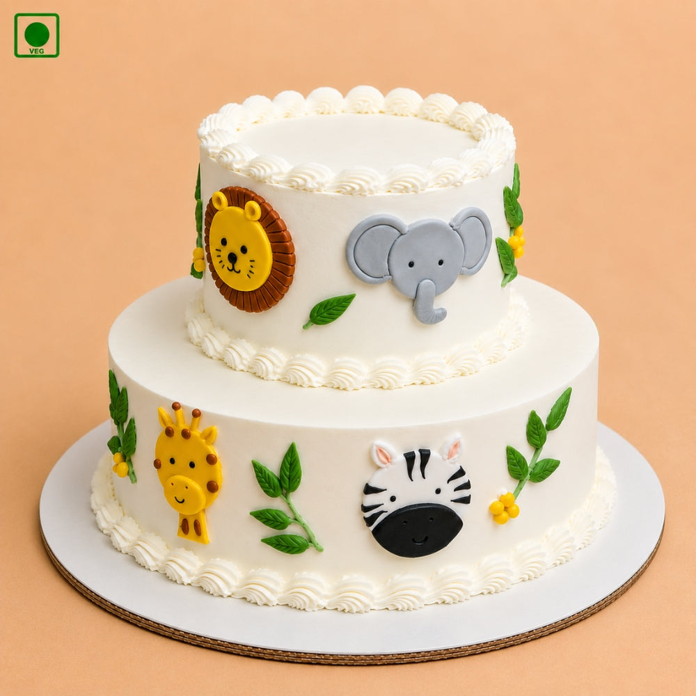 Two Tier Safari kids Cake – Gurgaon, Delhi & Noida