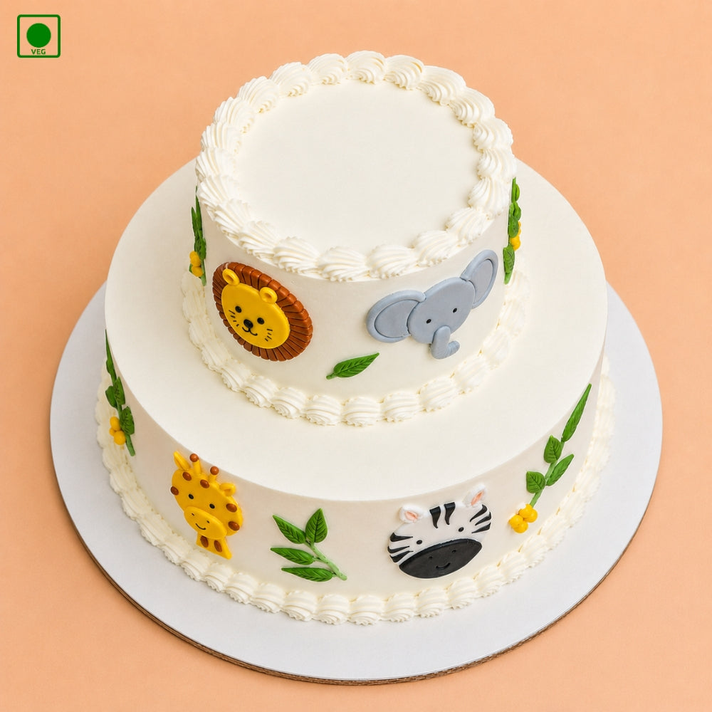 Two Tier Safari kids Cake – Gurgaon, Delhi & Noida