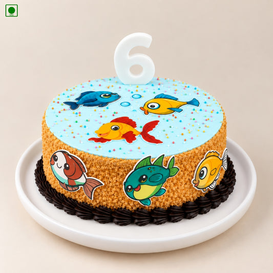 Underwater Fish Theme Cake - Gurgaon, Delhi & Noida