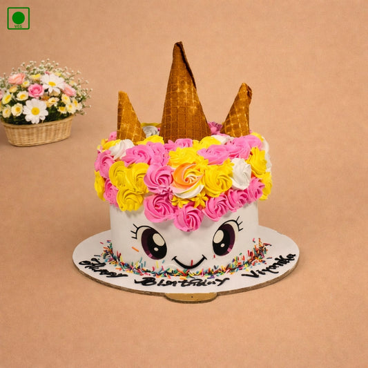 Unicorn Ice Cream Cone Theme Cake - Gurgaon & Delhi NCR | Cakofy
