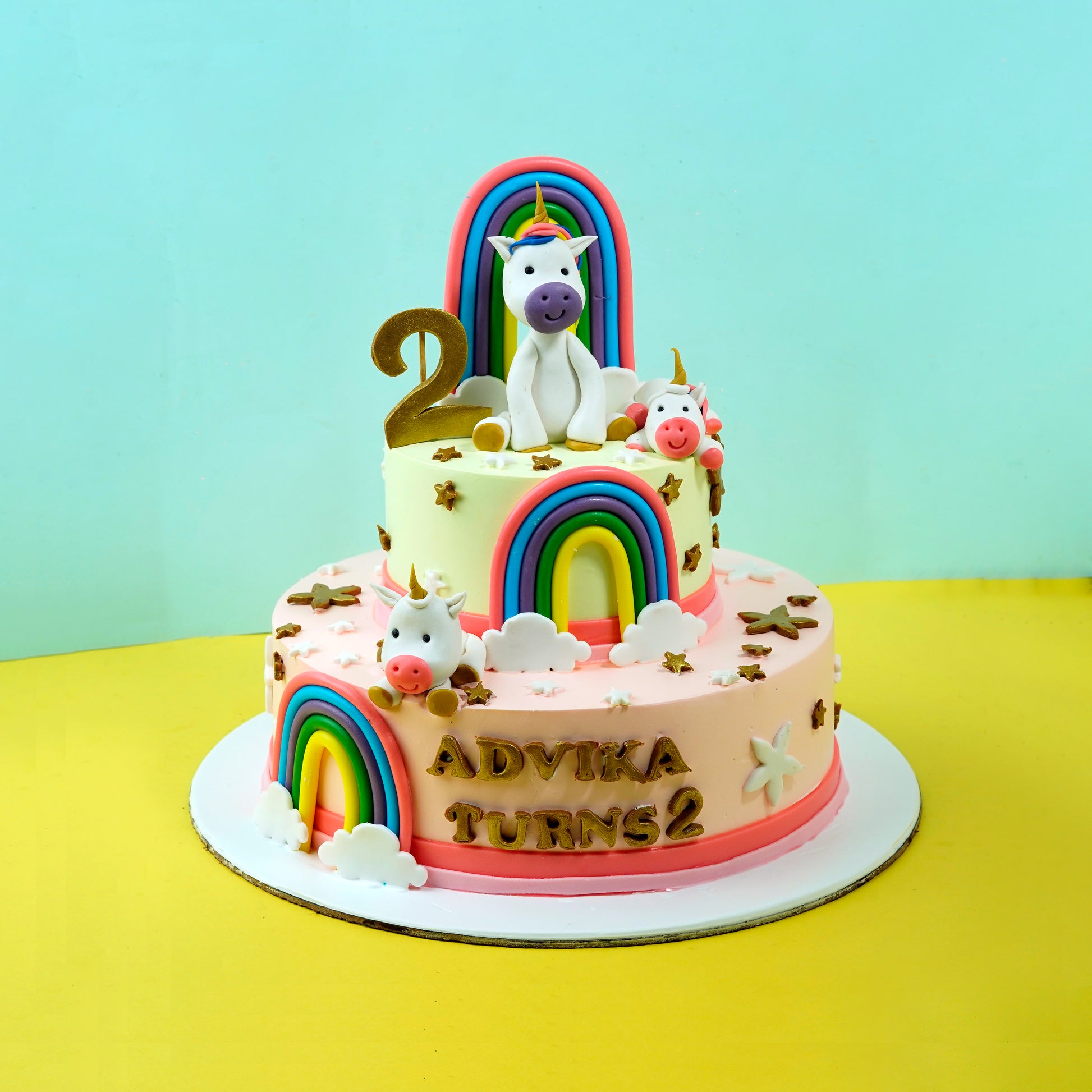Unicorn Rainbow Theme Birthday Cake - Gurgaon & Delhi NCR | Cakofy