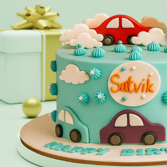 Vintage Car Theme Cake