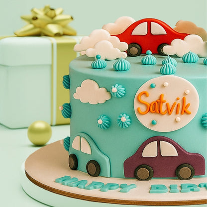 Vintage Car Theme Cake