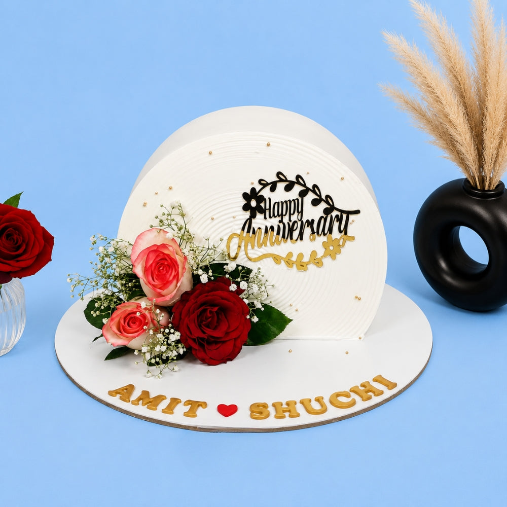 Upright Flower Anniversary Cake - Gurgaon, Delhi & Noida