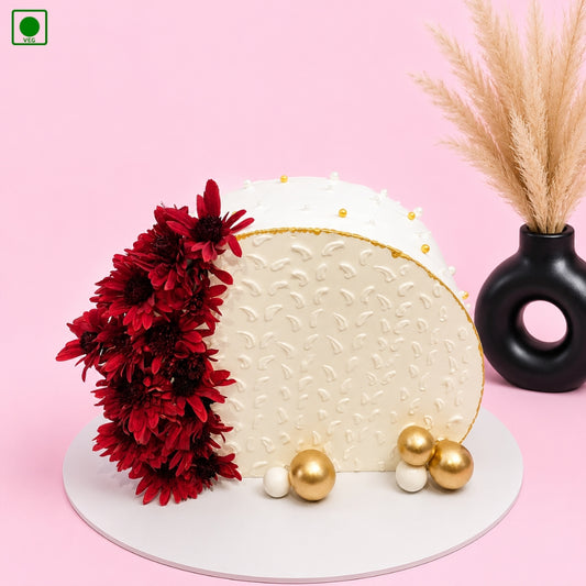 Upright  Red Flower Cake – Gurgaon & Delhi NCR | Cakofy