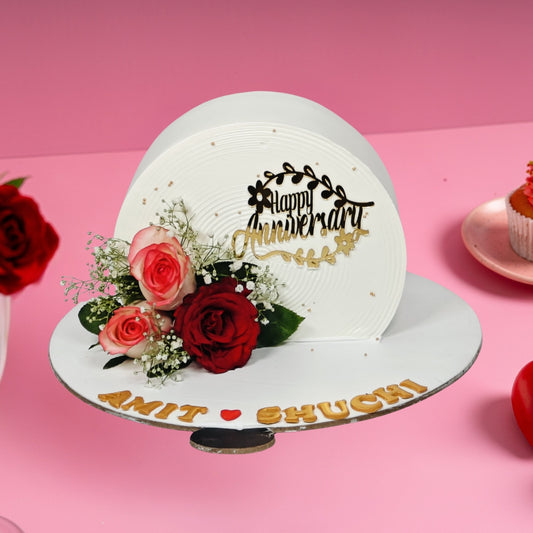 Upright Flower Anniversary Cake – Gurgaon & Delhi NCR | Cakofy