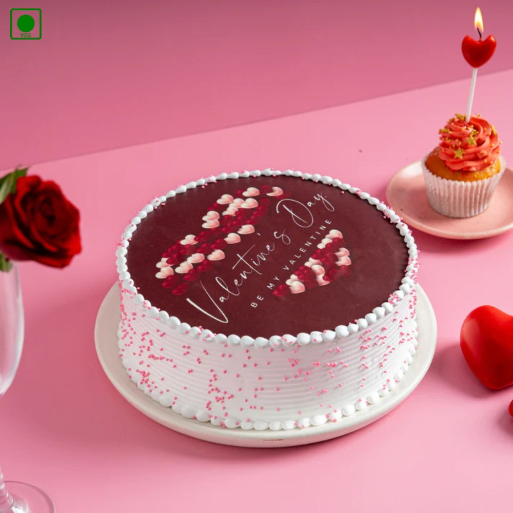 Valentine's Day Red Poster Cake - Gurgaon, Delhi & Noida