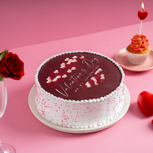 Valentine's Day Red Poster Cake