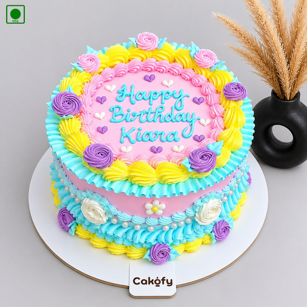 Vintage Flower Theme Cake - Gurgaon, Delhi & Noida