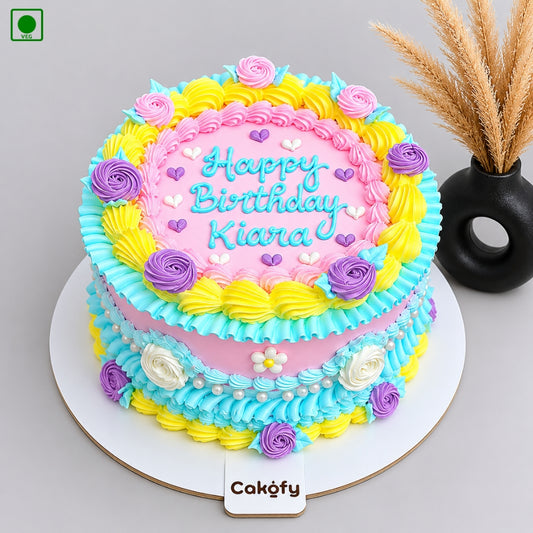 Vintage Flower Theme Cake - Gurgaon, Delhi & Noida