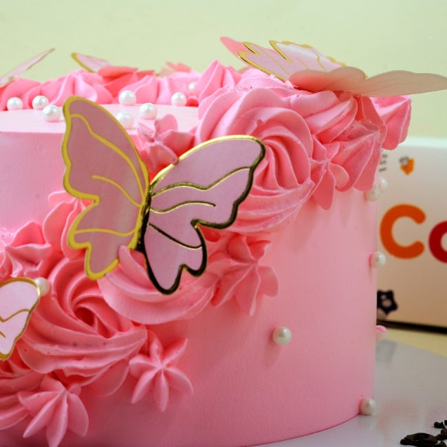 Pink Butterfly Bliss Cake