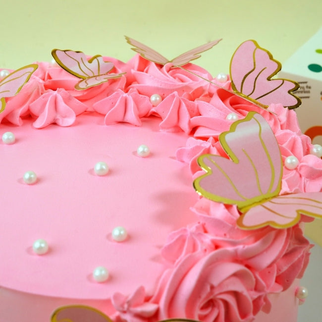 Pink Butterfly Bliss Cake