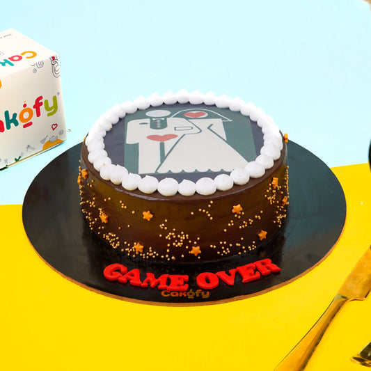 Wedding Game Over Theme Designer Cake – Gurgaon & Delhi NCR | Cakofy