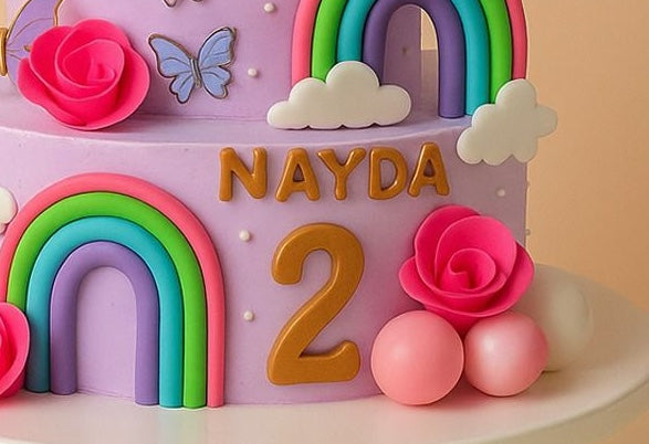 Rainbow Butterfly Designer Cake