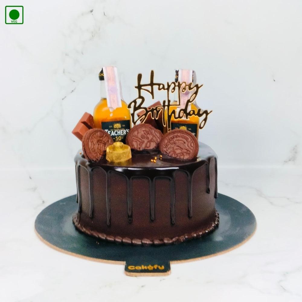 Whiskey Chocolate Drip Cake - Gurgaon & Delhi NCR | Cakofy