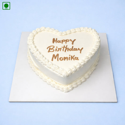 White Heart Design Cake - Gurgaon & Delhi NCR | Cakofy