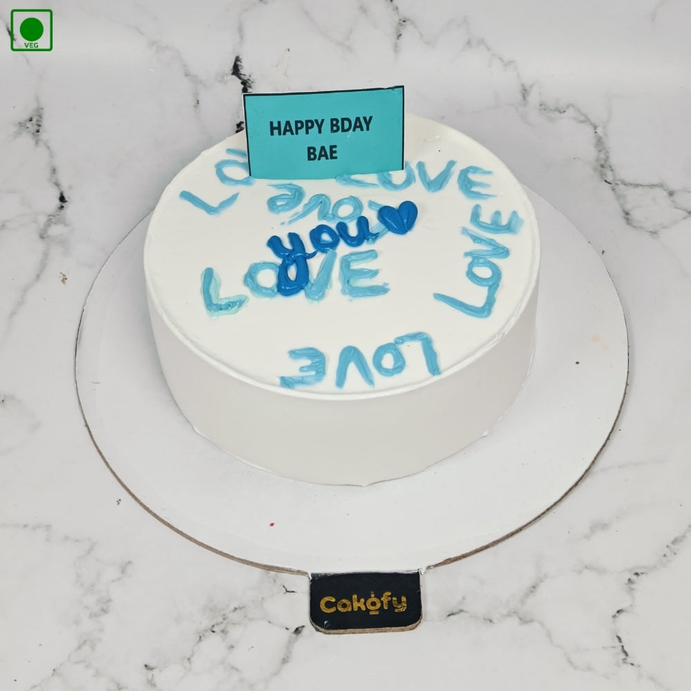 White Love Message Cake - Gurgaon & Delhi NCR | Cakofy