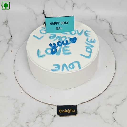 White Love Message Cake - Gurgaon & Delhi NCR | Cakofy