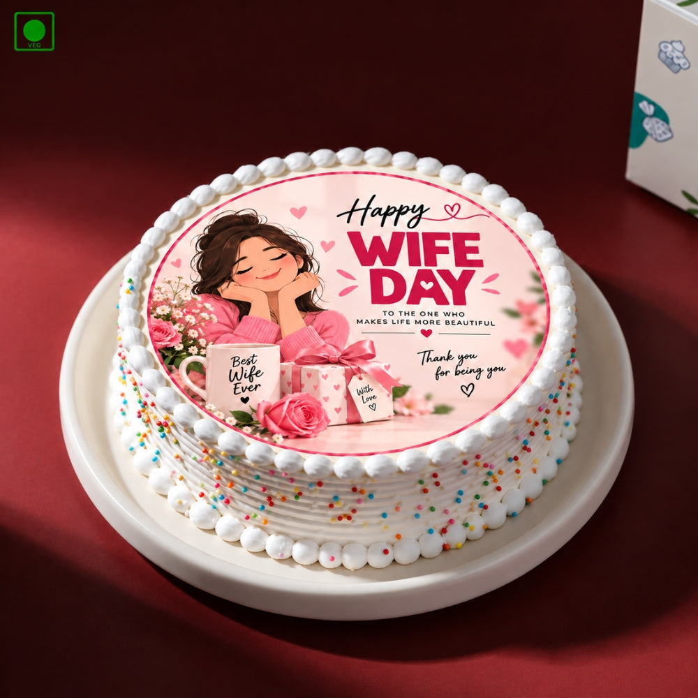Wife Day Photo Cake