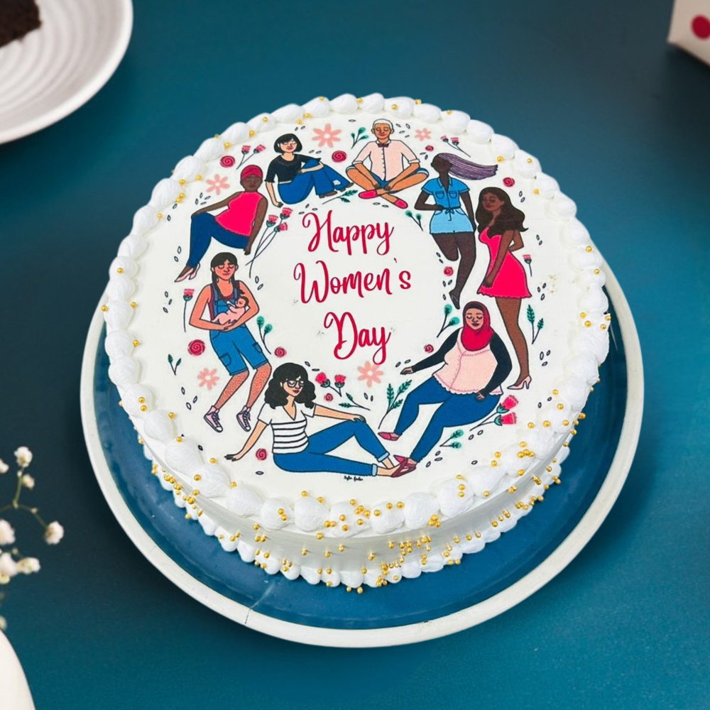 Happy Women's Day Poster Cake