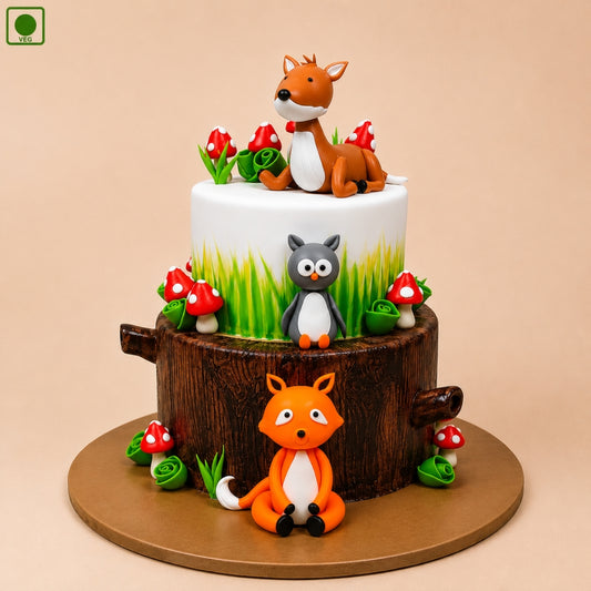  Woodland Animal Theme Cake - Gurgaon, Delhi & Noida