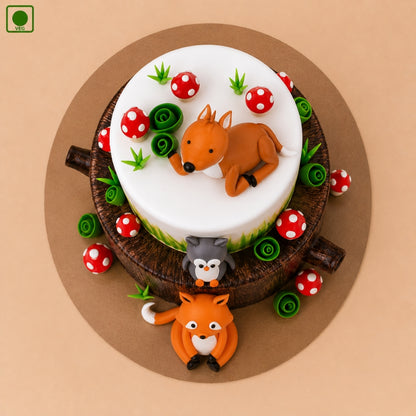  Woodland Animal Theme Cake - Gurgaon, Delhi & Noida