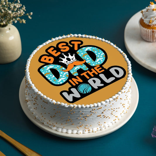 World's Best Father Poster Cake - Gurgaon, Delhi & Noida