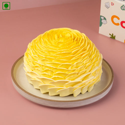 Yellow Rosette Designer Cake