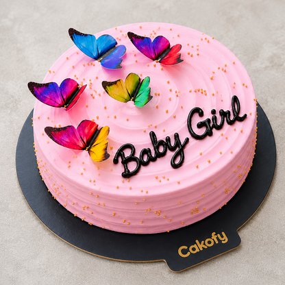 Pink Butterfly Cake