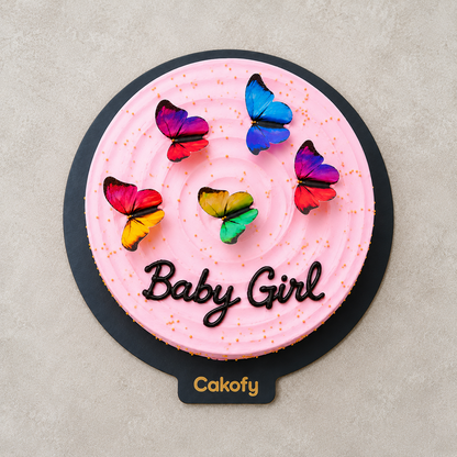 Pink Butterfly Cake